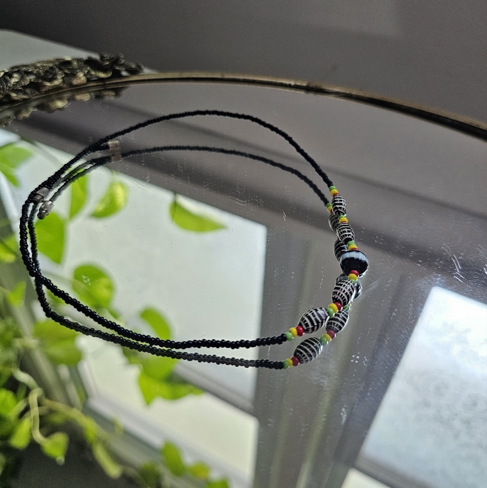 African Vintage 90s Beaded Necklace